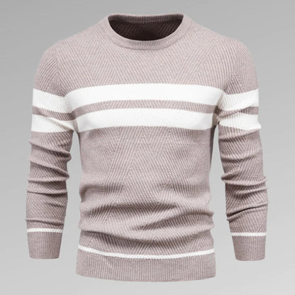 Herren Strickpullover Streifen Rundhals Modern