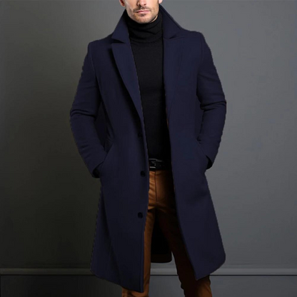 Herren Übermantel Lang Elegant Einreiher