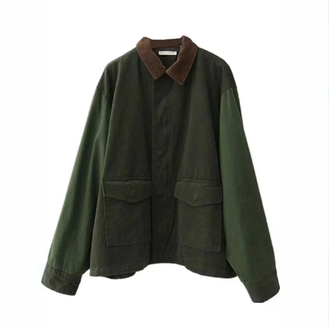 Stilvolle Rippstoff Jacke Vintage Look
