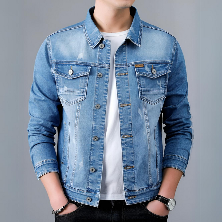 Stilvolle Herren Denimjacke Klassisches Design