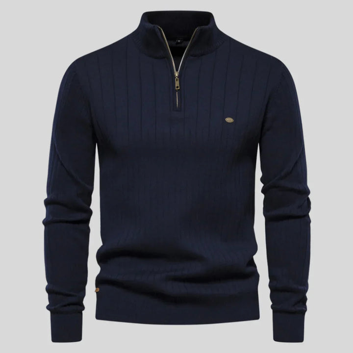 Herren Strickpullover Warm Halb-Reißverschluss Winteredition