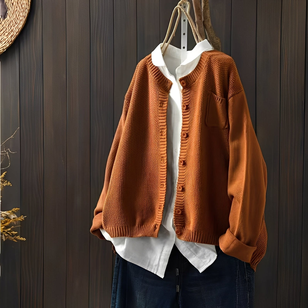 Elegante Strickjacke Damen Klassisch Geschnürt