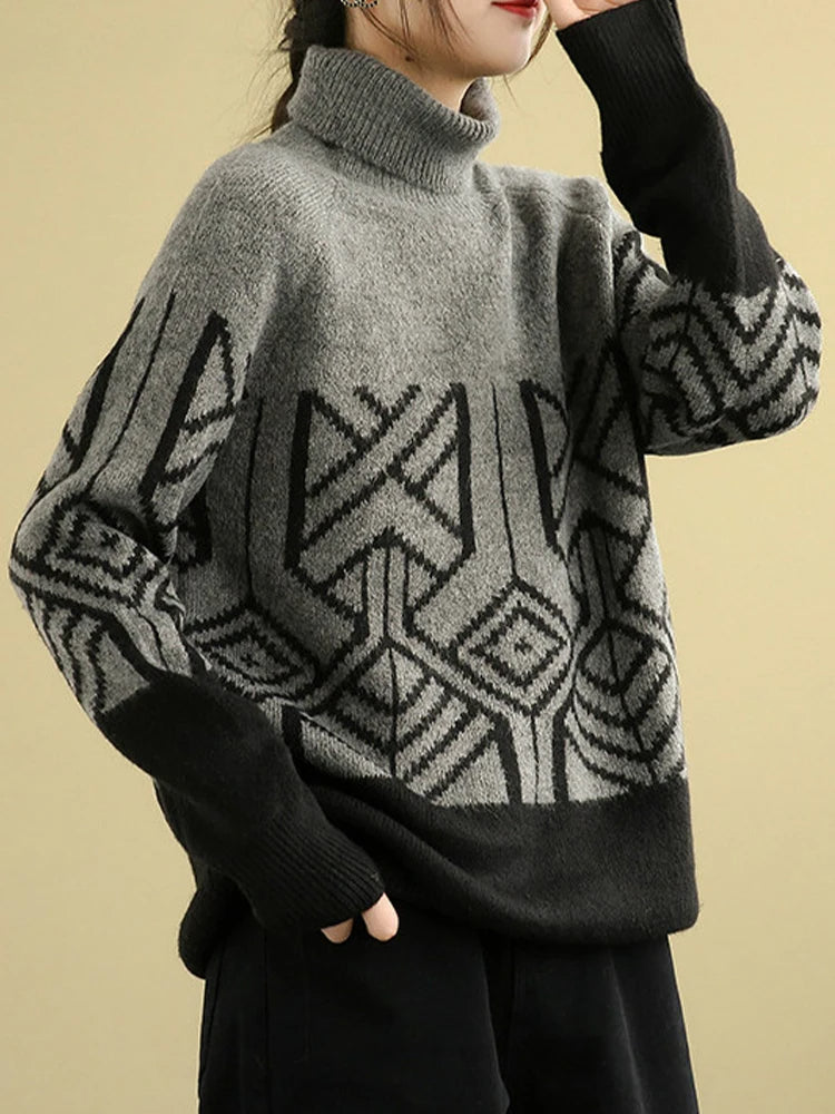 Damenschal Strickpullover Rollkragen