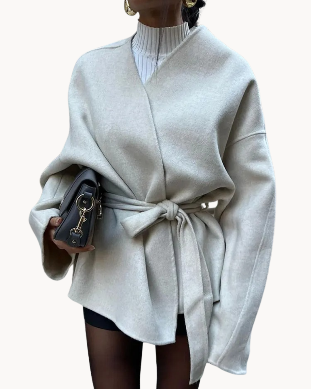 Elegante Damenjacke mit Taille und Gürtel Detail