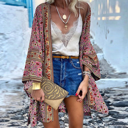 Stylish Boho Cardigan Damen Modisch Gemustert