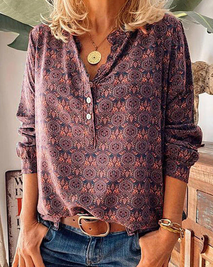 Stilvolle Bluse mit Retro-Druck
