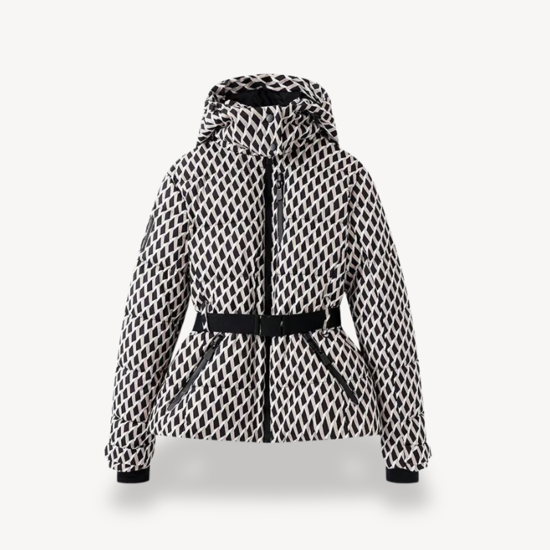 Damen Steppjacke Kapuzenparka mit Gürteltasche