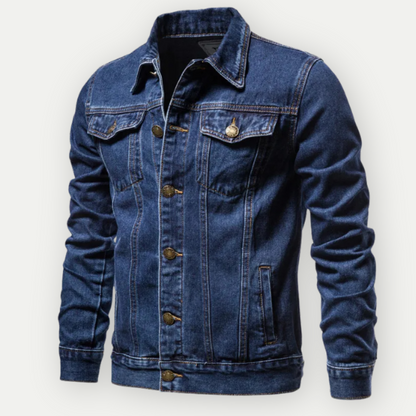 Herren Denimjacke Trendy mit Kontrastnähten