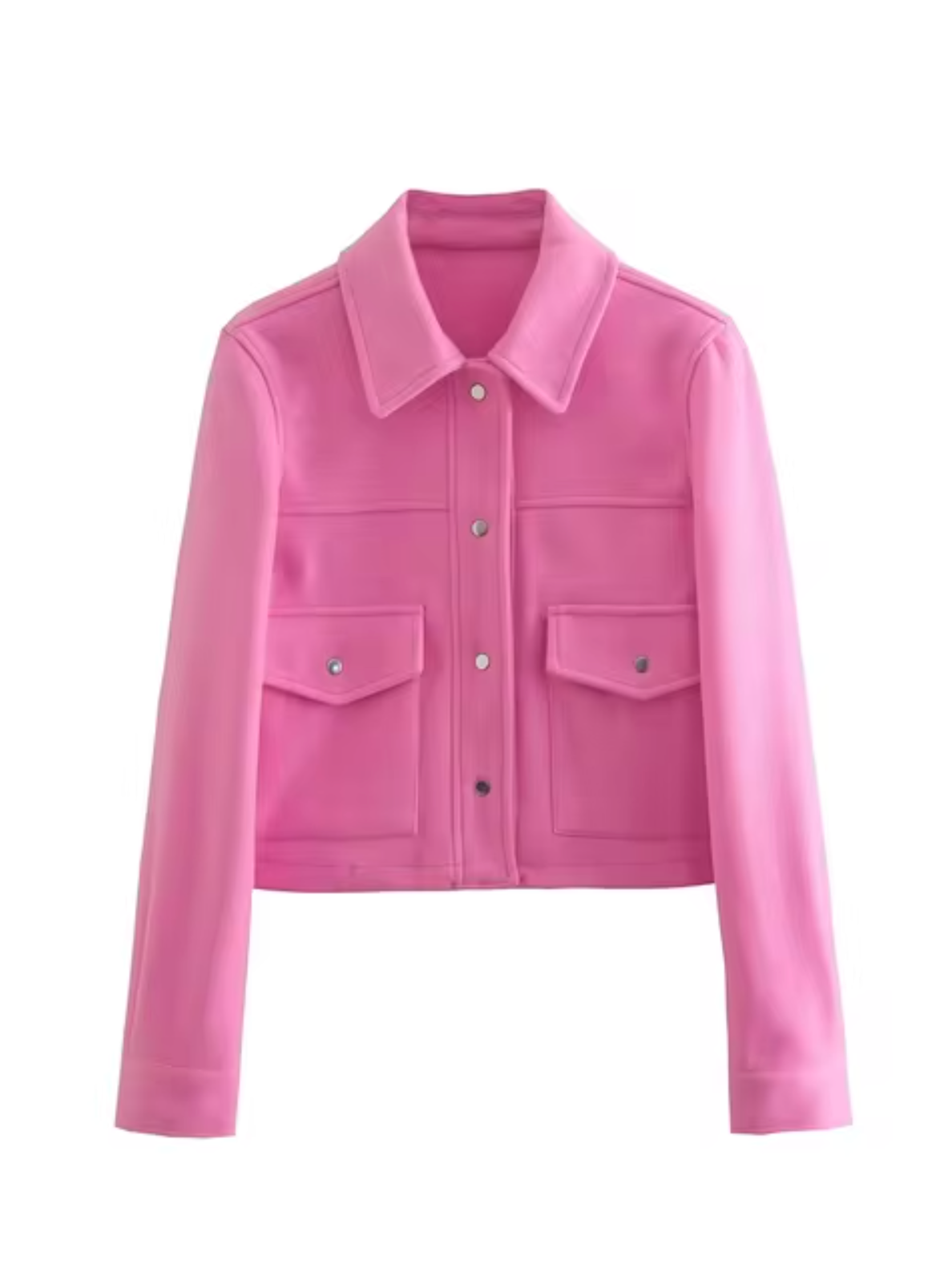 Schicke Damenjacke Mit Knöpfen und Vordertaschen
