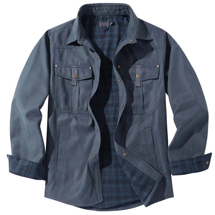 Große Größen Herrenjacke Flanell Karomuster Kapuze