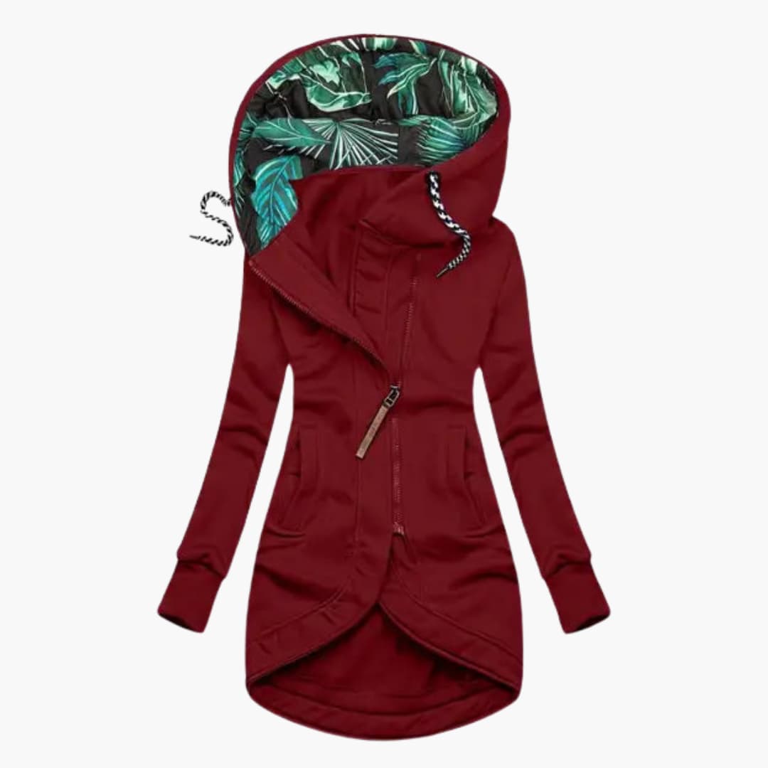 Kapuzenpullover Tropisch Blatt Muster Damen