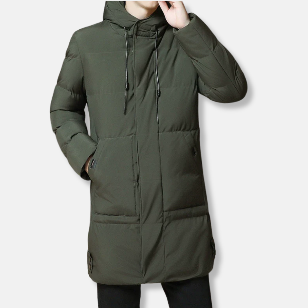 Wasserdichte Winterjacke Lange Gepolsterte Kapuze