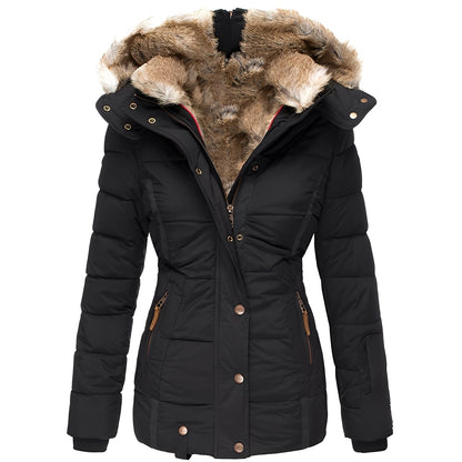 Elegantes Damenjacken | Schlankes Winterjacket mit Pelzkragen