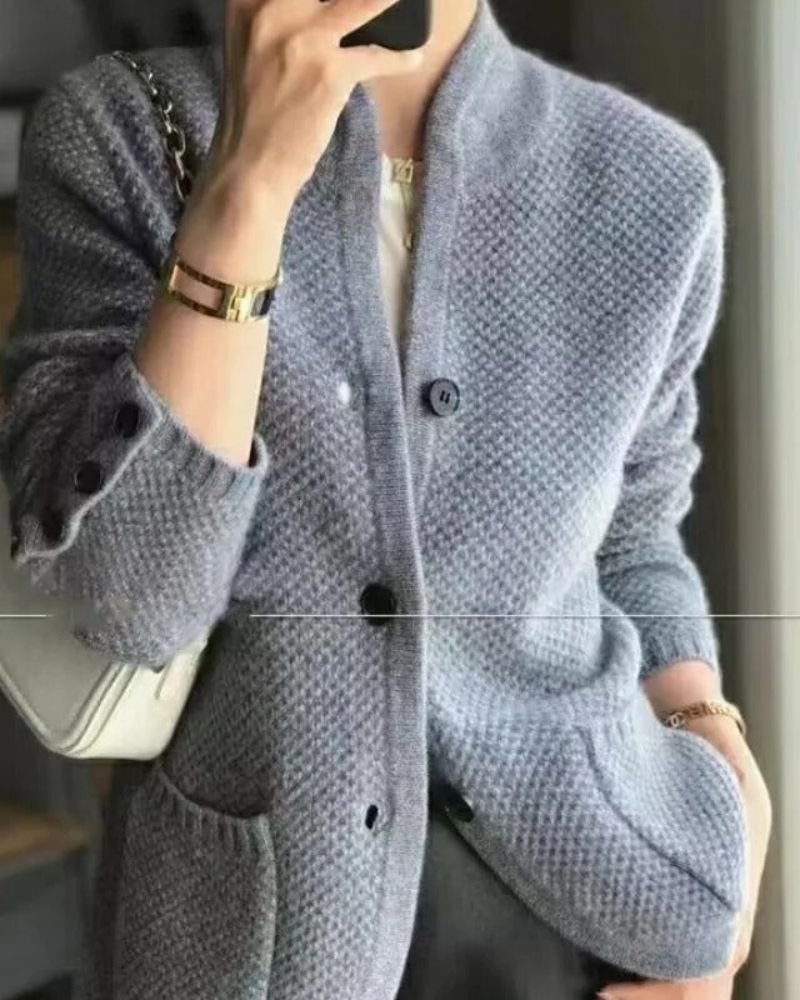 Damen Wollpulloverjacke Warm &amp; Bequem