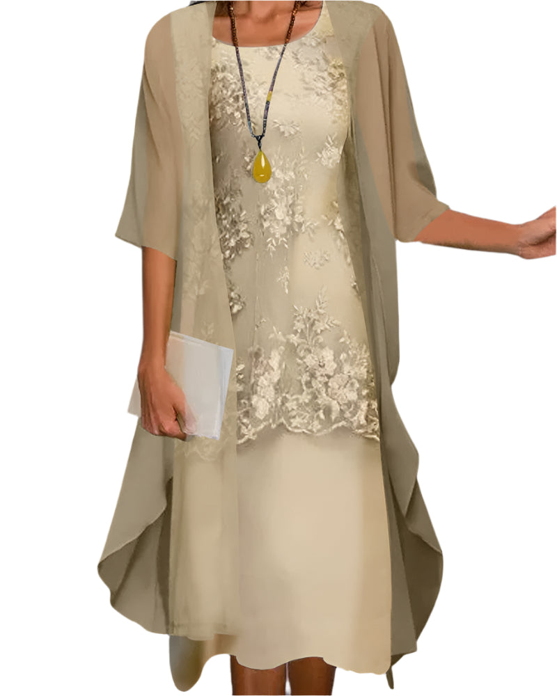 Elegantes Damenkleid Abendgarderobe Blumenmuster