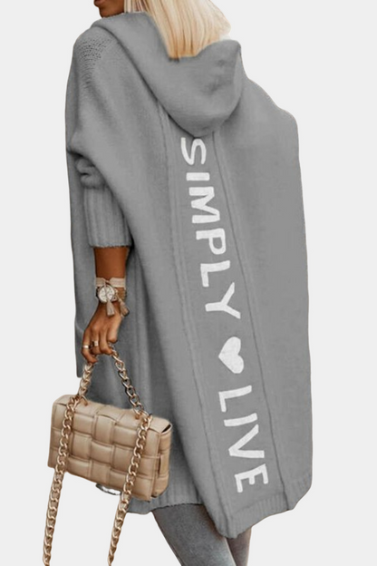 Damen Strickjacke Lang Bequem