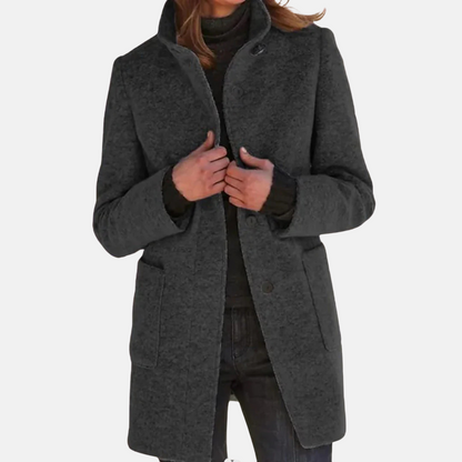 Damenjacke Vintage Tweed Elegant Rollkragen