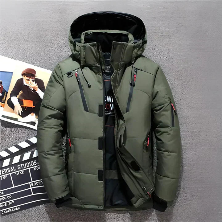 Herren Winterjacke Puffer Kapuze Warm