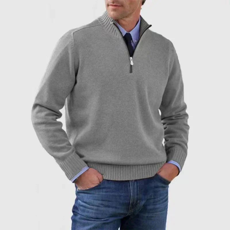 Herren Pullover Halbzipper Bequem Modern