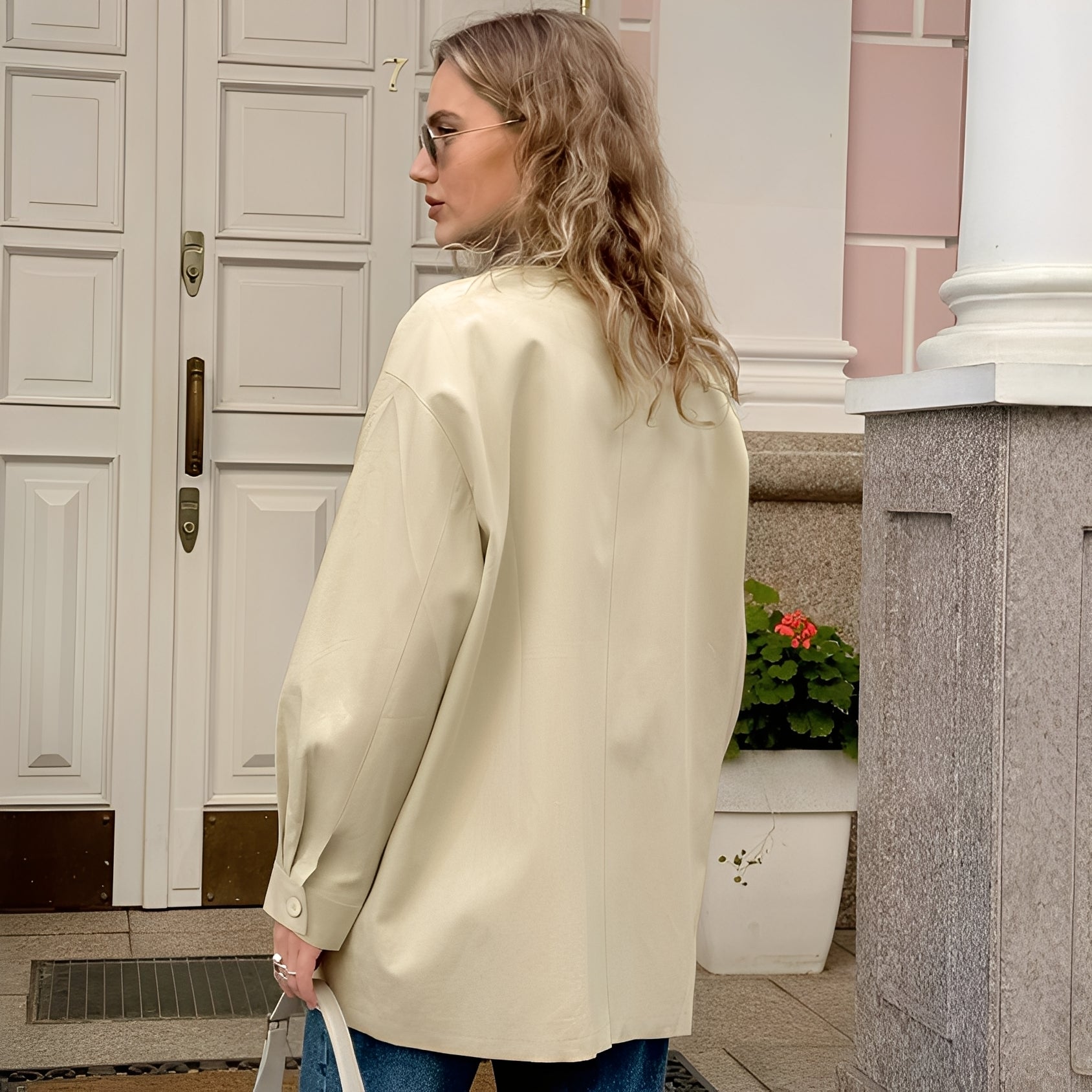 Modische Damenjacke Locker Sitzend - IdealeKleiden