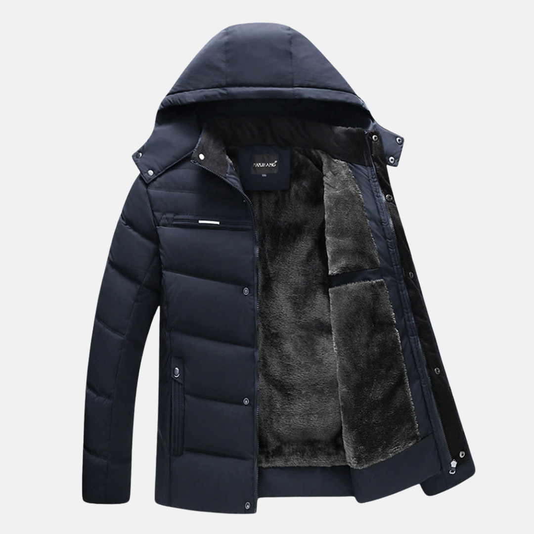 Fleece Pufferjacke Kapuze Bequem Oversized