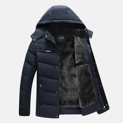 Fleece Pufferjacke Kapuze Bequem Oversized