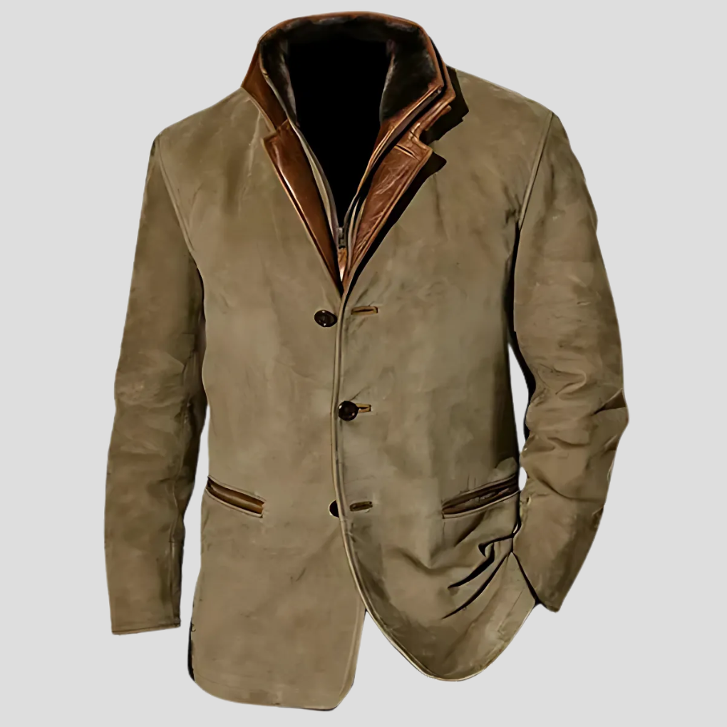 Moderne Herrenjacke Retro Style Kontrastkragen
