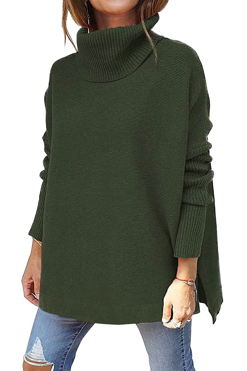 Damen Pullover Warm Rollkragen Wollpulli