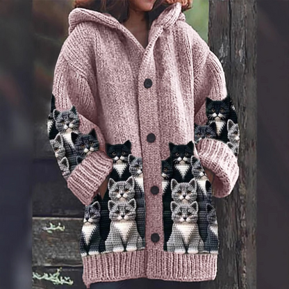 Weiches Katzen Cardigan Gemütlich Gestrickt
