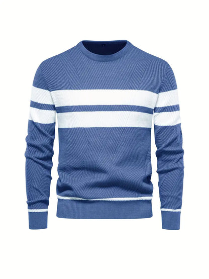 Herren Pullover Streifenmuster Modern