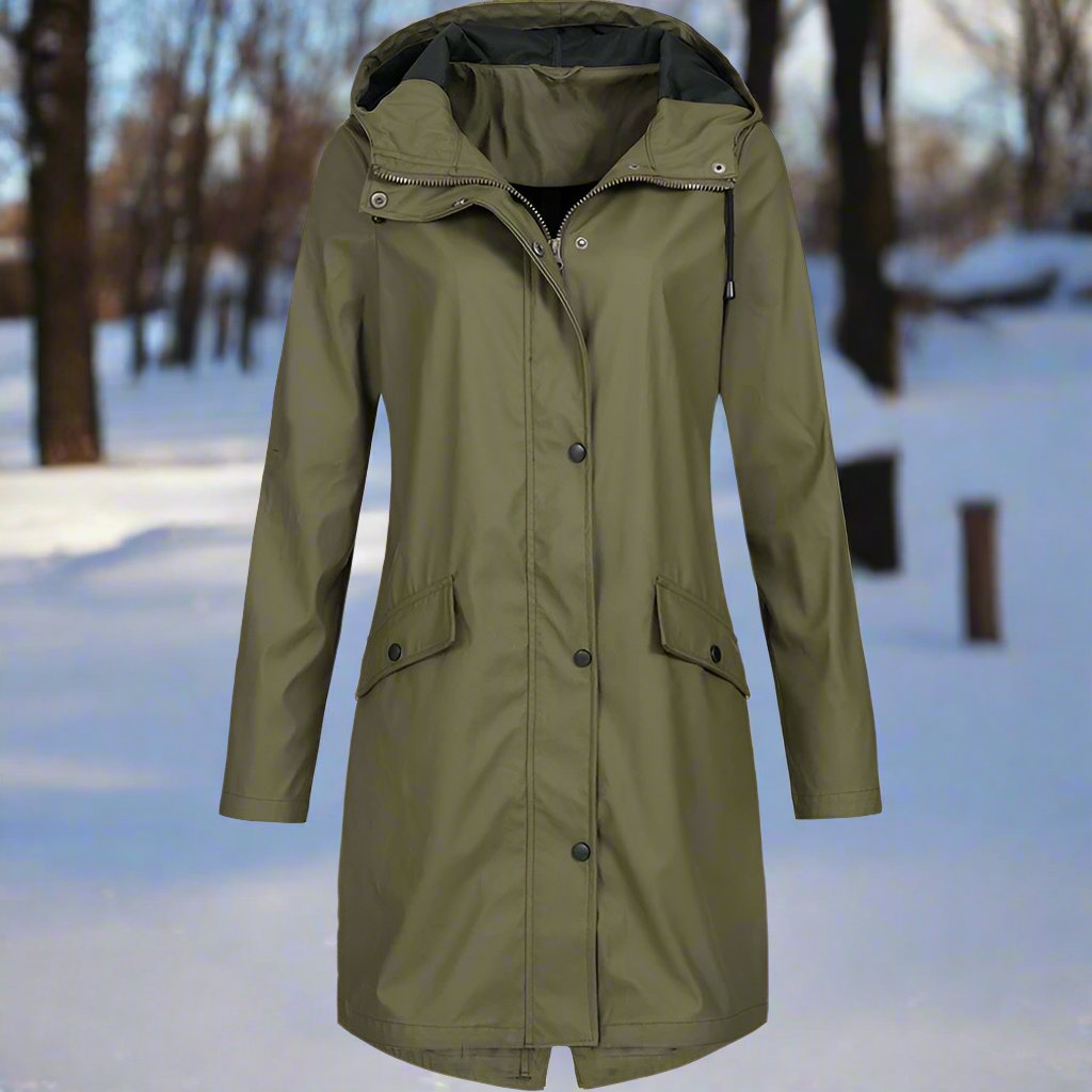 Kapuzenregenjacke Damen Locker Geschnitten