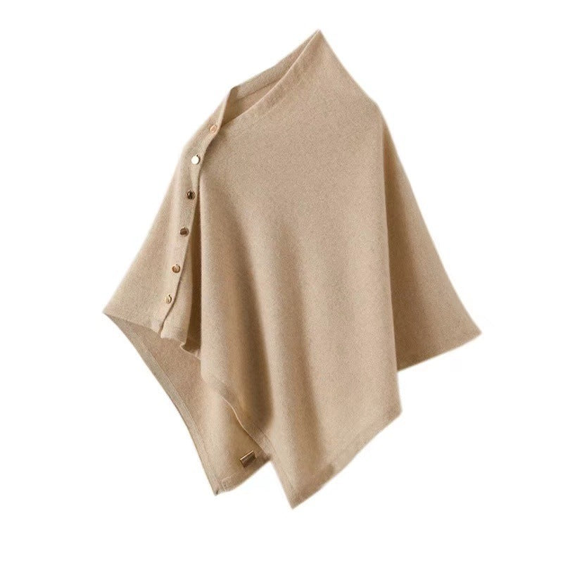 Stylischer Poncho Damen Asymmetrisch Drapiert