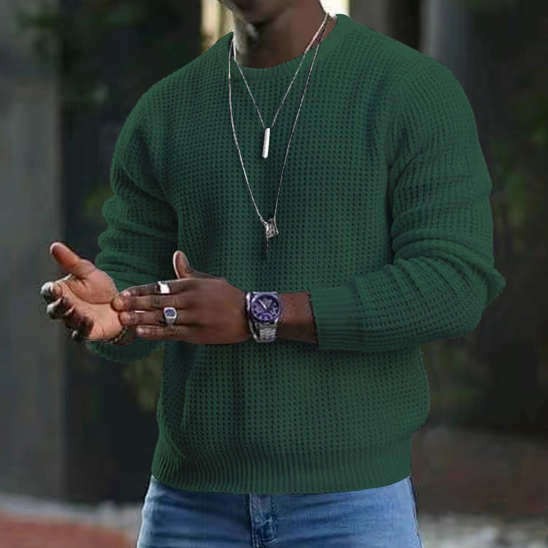Herren Pullover Langarm Rundhals Großes Design