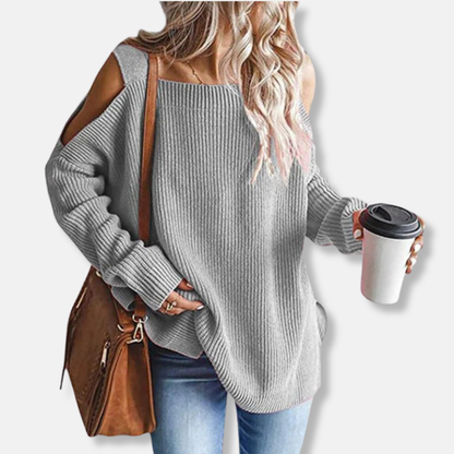 Kuscheliges Sweatshirt Offene Schulter Lockere Fit