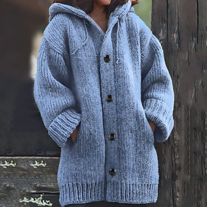 Oversized Strickjacke Warm Kapuze