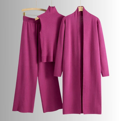 Elegantes Frauenkleid 3-Teil Set
