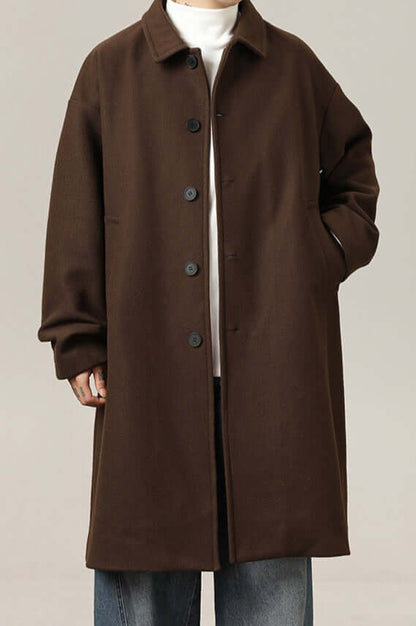 Männer Oversized Wollmantel Klassisch Elegannt