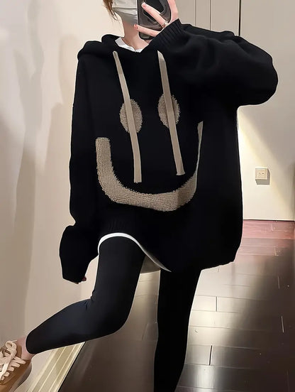 Kapuzenpullover Frauen Freches Lächeln Design