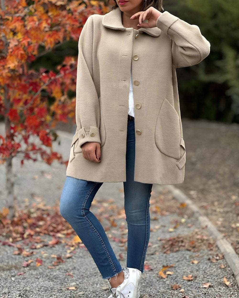 Elegante Damenjacke mit Seitlichem Schnürung - IdealeKleiden