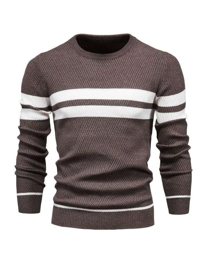 Herren Pullover Streifenmuster Modern