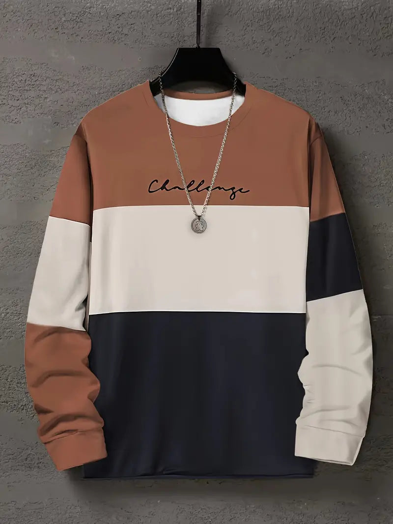 Farbblock Pullover Männer Modern
