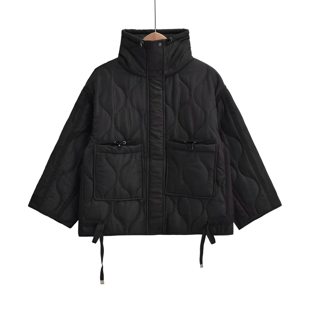 Modische Baumwolle Jacke Damen Hüftlang mit Stehkragen
