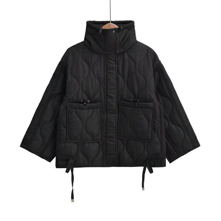 Modische Baumwolle Jacke Damen Hüftlang mit Stehkragen