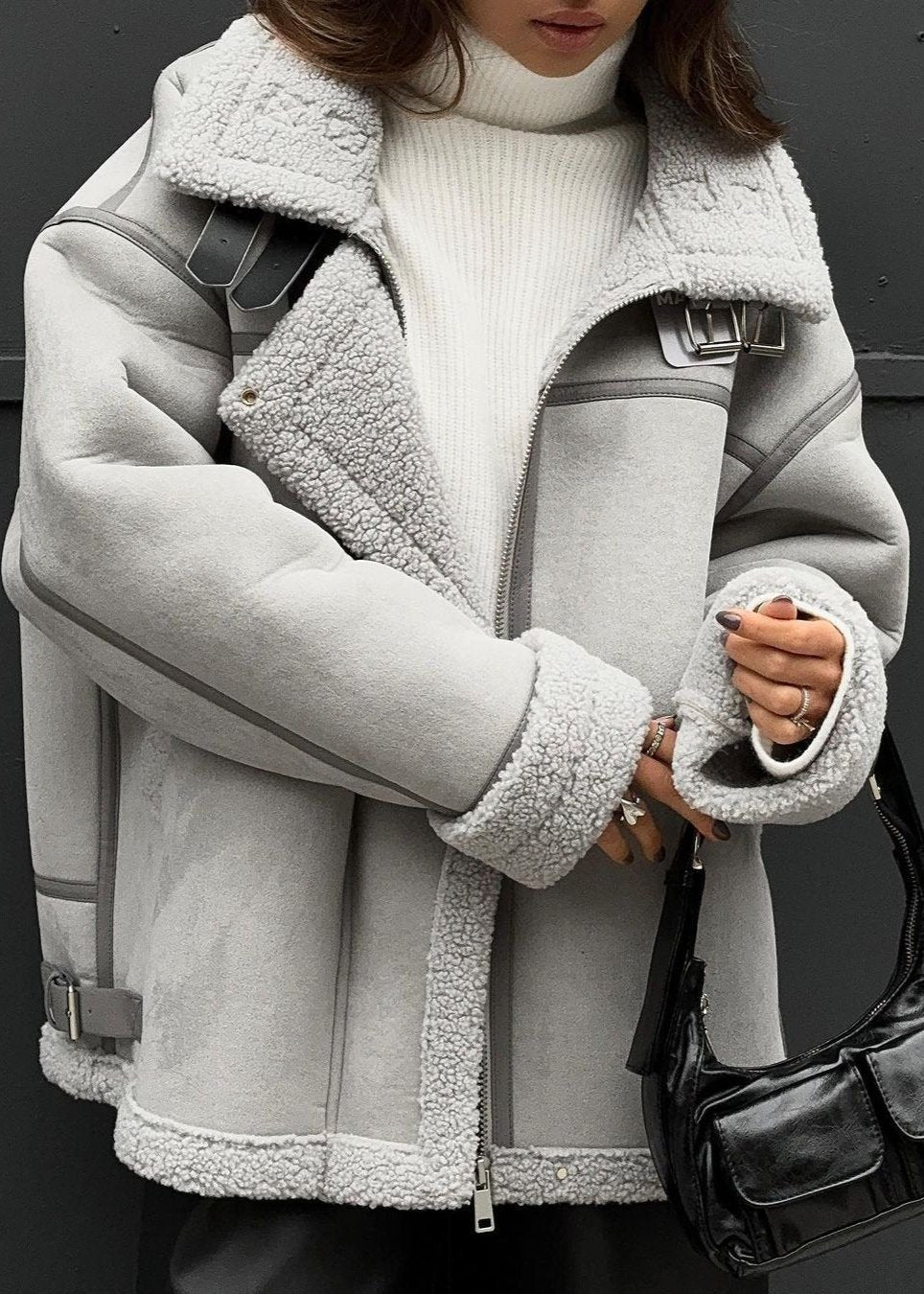 Elegante Lederjacke Pilotenstyle