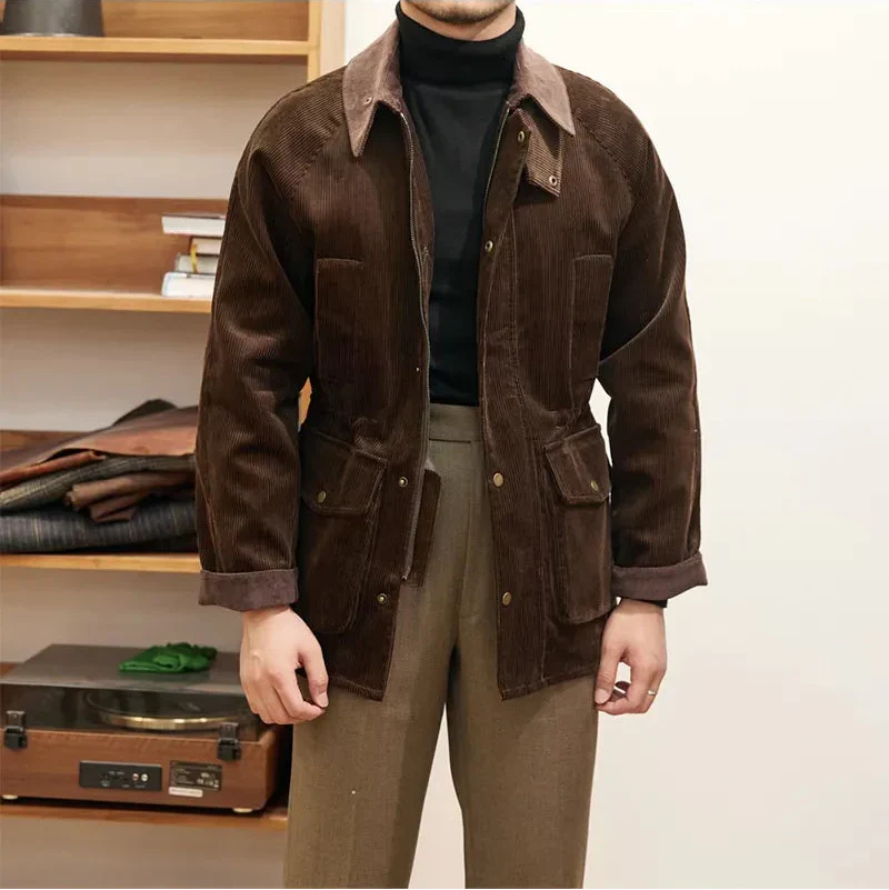 Herren Cordjacke Herbst Chic Luxus Qualität