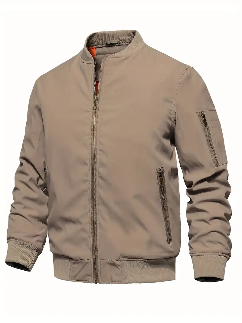 Herren Bomberjacke Elegant Leder Look