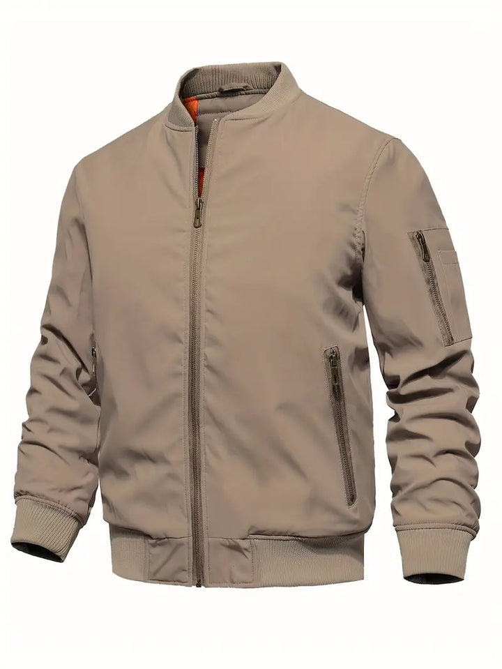 Herren Bomberjacke Elegant Leder Look