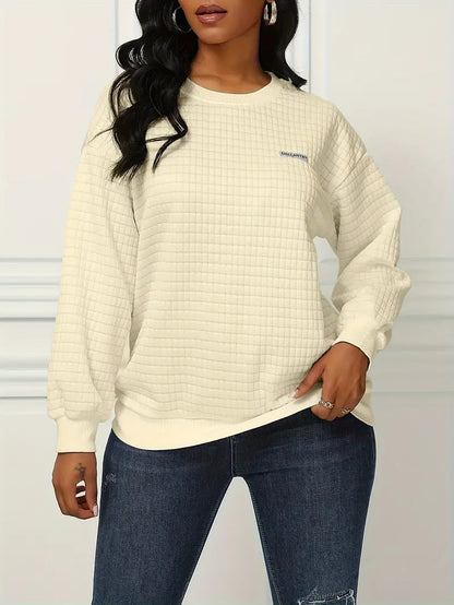 Olivia - Bequemer Waffelpullover Relaxed Fit
