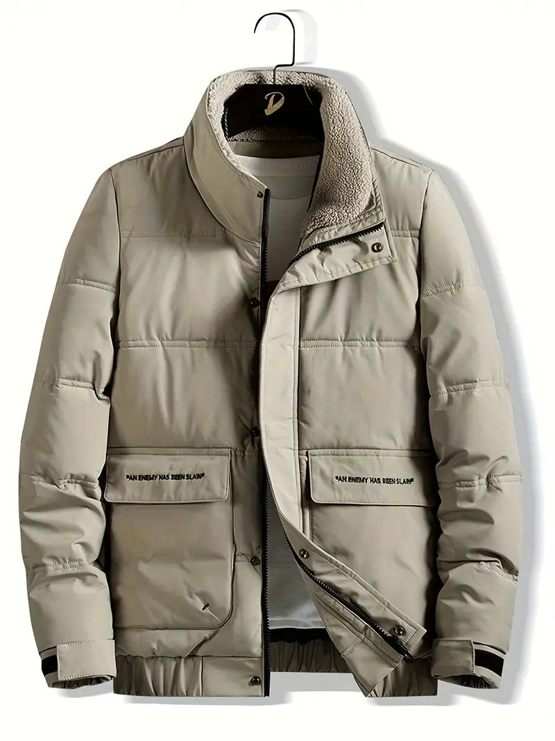 Modische Herrenjacke mit Kragen und Reißverschluss