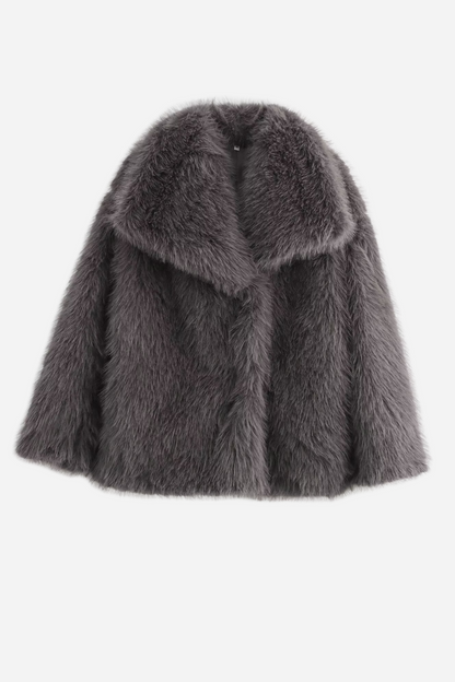 Schicke Faux-Fur-Jacke Schalkragen